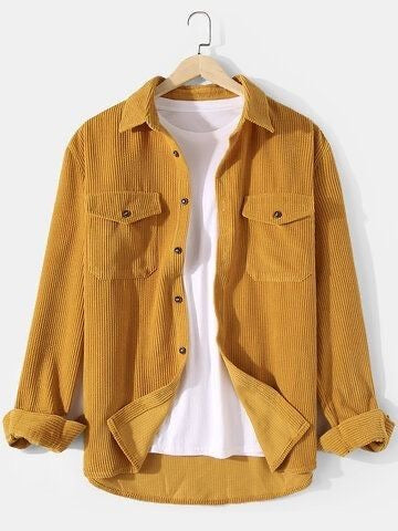 Men’s Causal Shirt 復古豔美真2件長袖恤衫