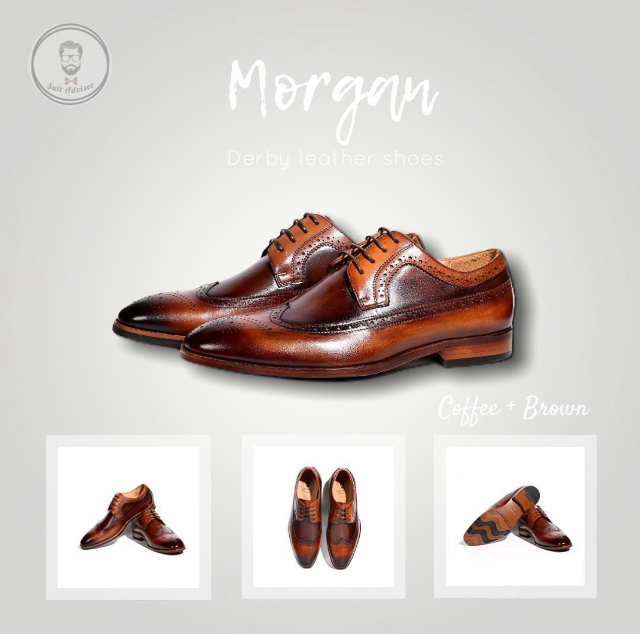 Morgan Derby leather shoes 古銅混擦色皮鞋
