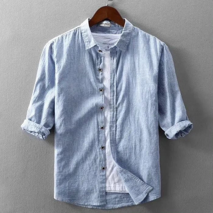 Men Linen Causal Shirt 真2件恤衫 2 piece in 1 clothes